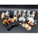 Collection of 14 Playful Puppies ornaments by John Francis. All under 10cm in height. Good