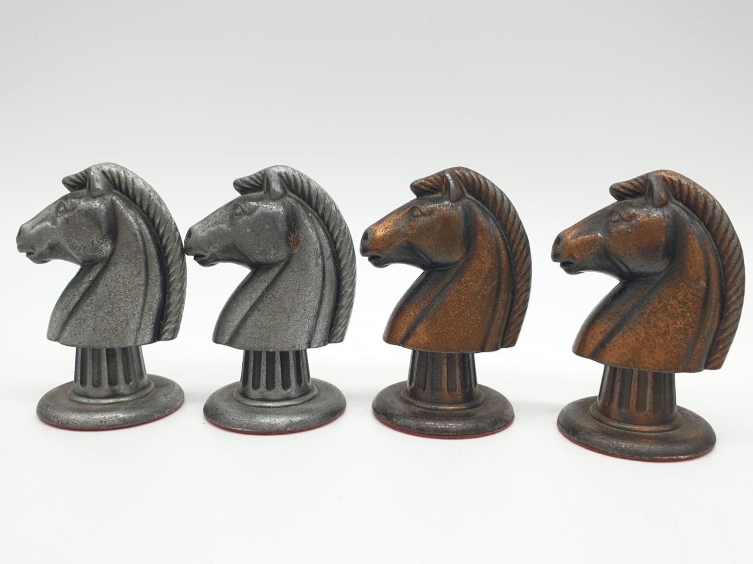 Metal CHESS SET Napoleonic Themed pieces. Napoleon 7.5 cm tall. Play on a square 3.5 cm. - Image 15 of 38