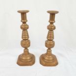 Antique BRASS CANDLESTICKS stamped and dated 1902 Coronation, plus English and registered number.