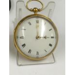 Antique c1700s yellow metal verge fusee pocket watch with dome (AF)