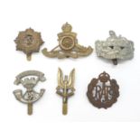 6 x British Army Cap Badges.