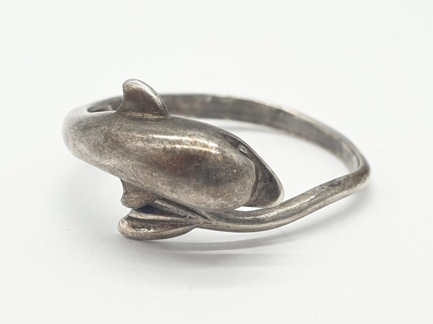2 x Silver RINGS, Dolphin Size O. Star Size J. 5.1g - Image 2 of 12