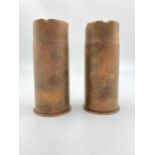 2 x INERT Trench Art 37mm Hotchkiss Cases. They could do with a good polish.