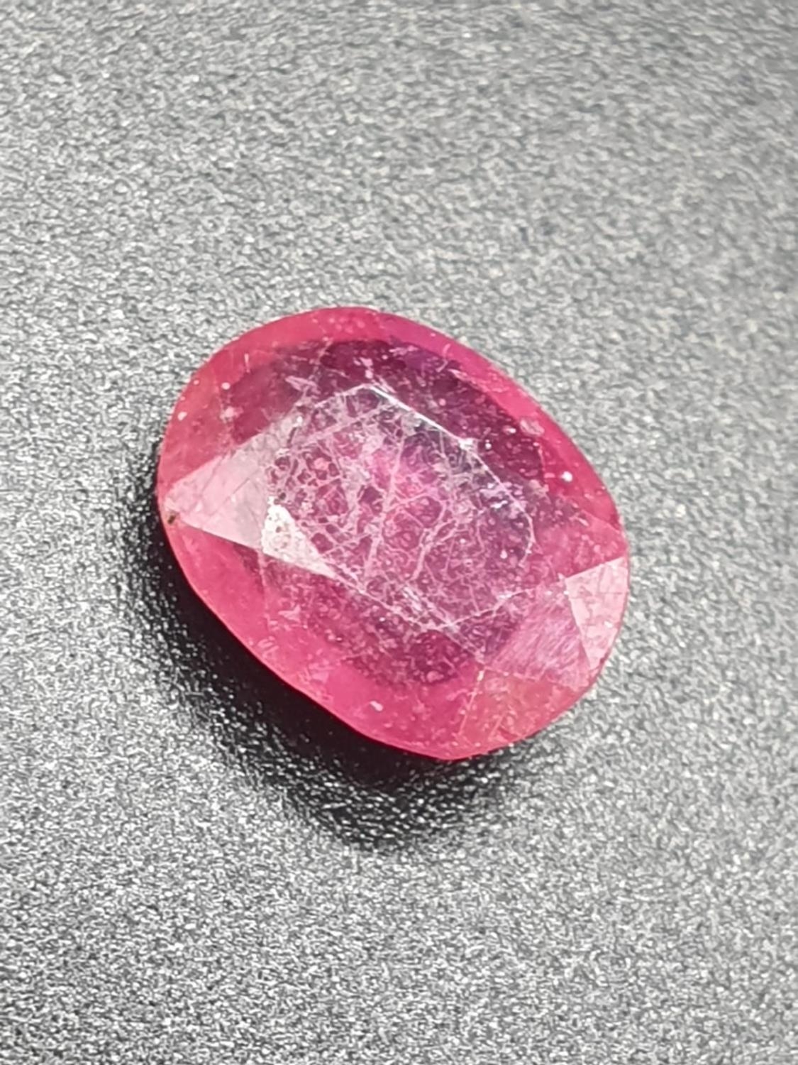 4.10 Ct Natural Ruby. Oval shape. GLI certified