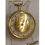 Antique 18ct solid gold plunge repeater verge fusee pocket watch, in working order and plunge repeat