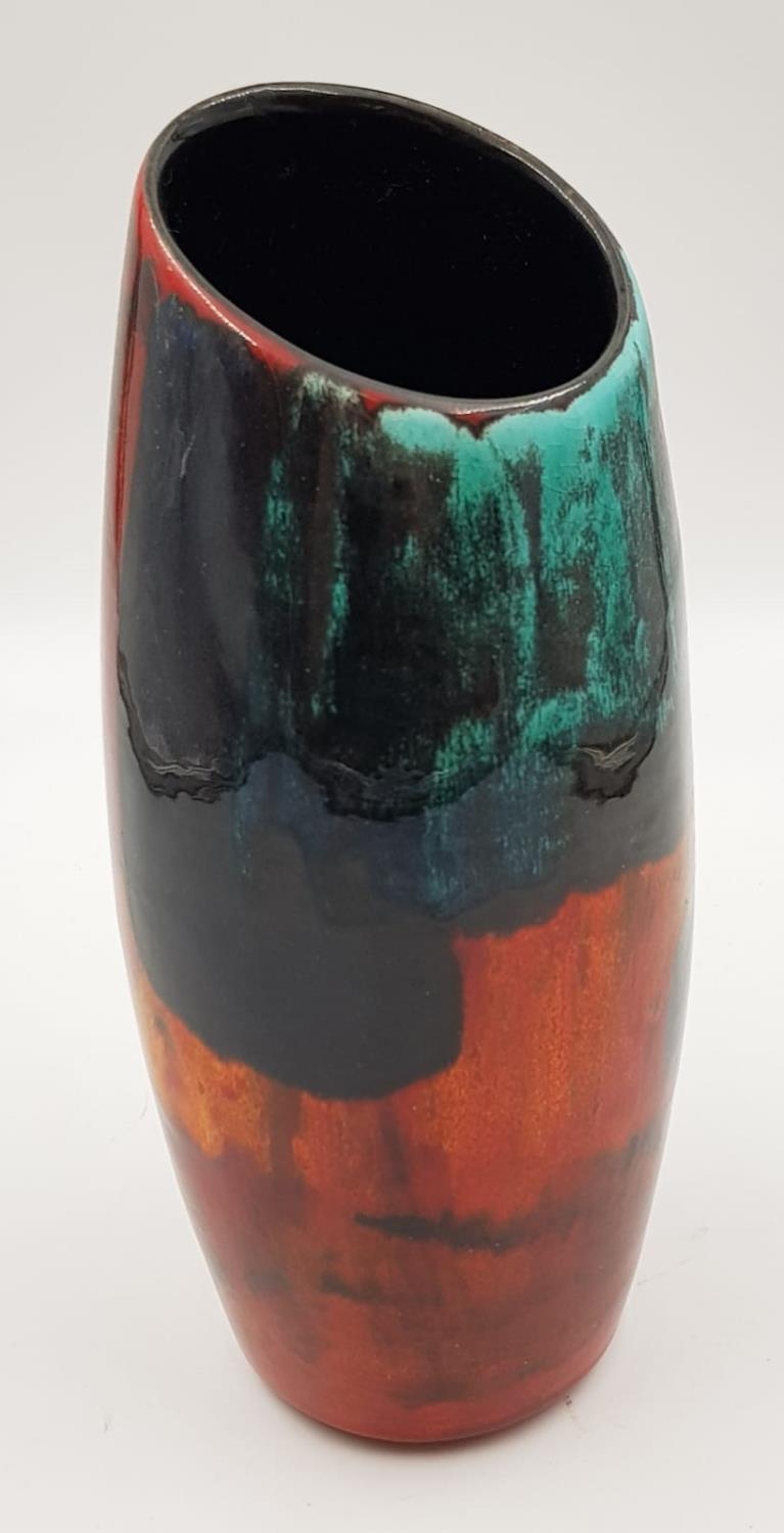 Four pieces of different shaped Poole pottery, including a funky vase from designer Andrew Tanner. - Image 10 of 11