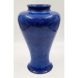 A lovely blue glazed Cobridge stoneware vase. 28cm high.