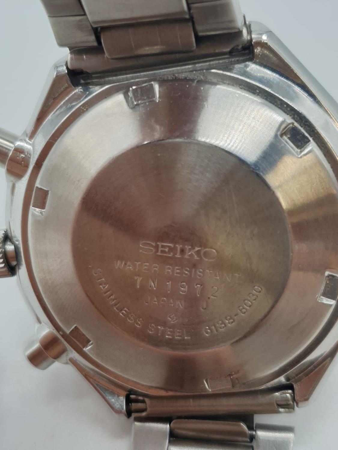 Seiko vintage chronograph automatic self wind watch. - Image 7 of 8