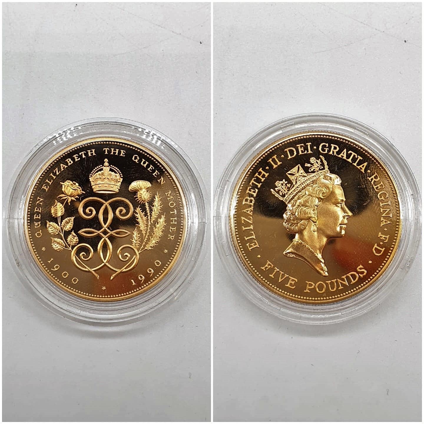 1900 - 1990 QUEEN MOTHER 90TH BIRTHDAY GOLD PROOF COIN set in 22ct gold, weight 39.94g, come in - Image 2 of 4