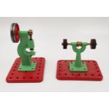 A pair of Momod accessories for their steam engines and Meccano sets. The model power press and