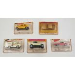 5 1970s Matchbox vehicles, as new, in original sealed packaging. Including No 59, Porsche 928.