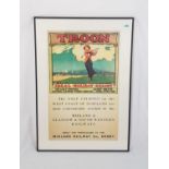 Large original vintage framed and glazed HOLIDAY ADVERTISING POSTER by Midland and South Western