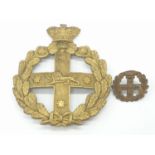 New South Wales (Australia) Volunteer Force Helmet Plate and collar badge circa 1885-1903.