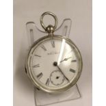 Antique solid silver Waltham Broadway , ticks if shaken but sold with no guarantees