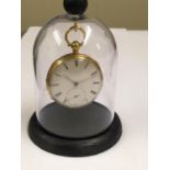 Antique yellow metal fusee pocket watch with diamond end stone ( ticking but no guarantees) gross