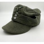 Ersatz (economy issue) Waffen SS M43 Cap. This is a standard Heer (Army) cap that has a panzer