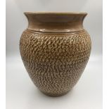 Large Derby ceramic vase with snake skin texture , very good condition, 30cm tall