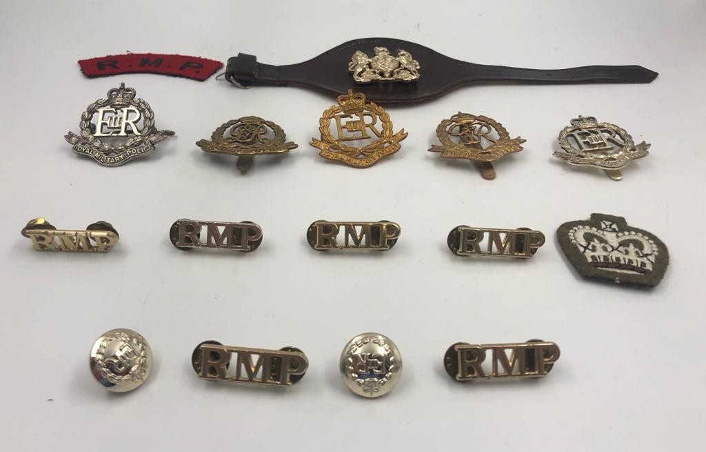 Selection of 12 x Royal Military POLICE BADGES.