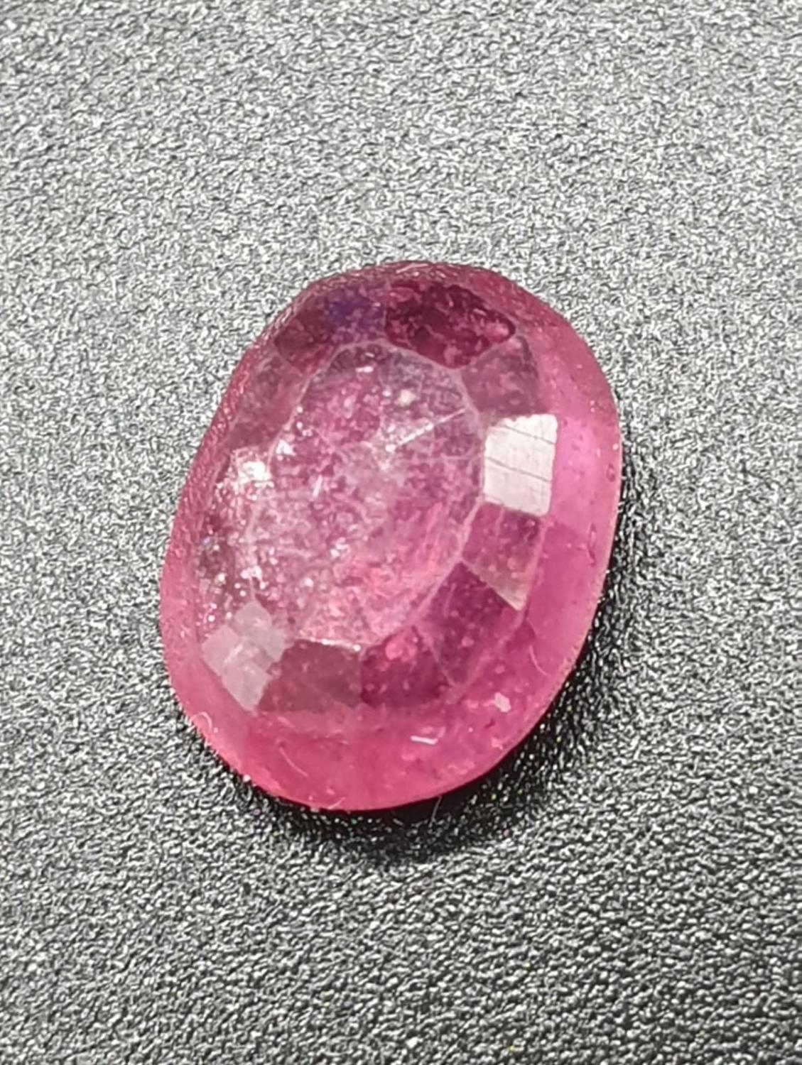 4.10 Ct Natural Ruby. Oval shape. GLI certified - Image 2 of 4