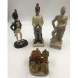 Selection of 4 x ceramic FIGURINES. 23cm- tallest piece.