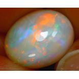 NATURAL WHITE OPAL - ETHIOPIA - 5.14 Cts - Certificate GFCO Swiss Laboratory