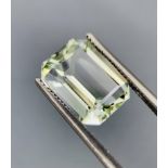 NATURAL HELIODOR - BRAZIL - 4.25 Cts - Certificate GFCO Swiss Laboratory