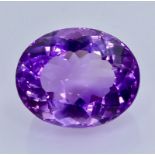 NATURAL AMETHYST - BRAZIL - 21.75 Cts - Certificate GFCO Swiss Laboratory