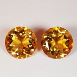 PAIR OF NATURAL CITRINES - BRAZIL - 3.43 Cts - Certificate GFCO Swiss Laboratory