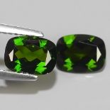 PAIR OF NATURAL DIOPSIDES - RUSSIA - 3.08 Cts - Certificate CGT CHIANG MAI - THAILAND