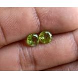 PAIR OF NATURAL PERIDOTS - HIMALAYA - 1.87 Cts - Certificate GFCO Swiss Laboratory