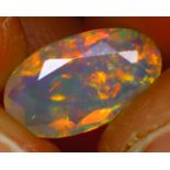 WHITE NATURAL OPAL WELO - ETHIOPIA - 1.38 Cts - Certificate GFCO Swiss Laboratory