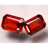 PAIR OF NATURAL SPESSARTITES - NAMIBIA - 2.06 Cts - Certificate GFCO Swiss Laboratory