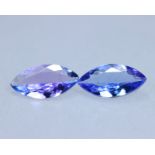 PAIR OF TANZANITES - 1.04 Cts - TANZANIA - Certificate GFCO Swiss Laboratory