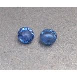 PAIR OF NATURAL CORNFLOWER SAPPHIRES - BURMA MYANMAR - 0.89 Cts - Certificate GFCO Swiss Laborator