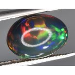 NATURAL BLACK OPAL - ETHIOPIA - 3.09 Cts - Certificate GFCO Swiss Laboratory