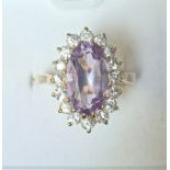 9 K YELLOW GOLD RING with NATURAL AMETHYST - BOLIVIA - 3.30 Cts - Certificate GFCO Swiss Laboratory