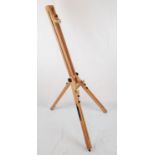 Professional artist easel with adjustable heigh and rake with carrying handle.