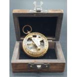 An Antique Brass Nautical Compass made by Ross London. Comes in original box - 4.5cm dia.