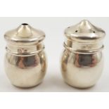 Mini Salt and Pepper Silver Casters. 3.5cm tall. 21.5g total weight.