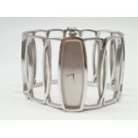 Ebel 18ct White Gold Ladies Dress (Bangle strap) WATCH . Case 43 x 17mm. Strap is 18cm long. 108g.