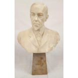 A vintage bust of someone possibly famous? Perhaps a relative? Comes on a marble base. 42cm high