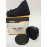 A Nikon WC-E80 wide angle converter lens. As new in box.