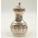 A Vintage Silver Salt Caster. Rubenesque shape, removable lid. 9cm high. 32g
