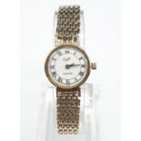 Everite Ladies 9ct Gold Wristwatch with 9ct Gold Strap and Quartz movement. F.W.O. 16g