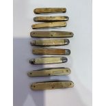 A selection of mostly Mother of Pearl handled PENKNIVES.