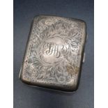 1919 Silver CIGARETTE CASE, in well used condition. 72g 6 x 8.5cms.