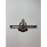 Army Medical Corps Sweetheart BROOCH. White Metal Silver Tone