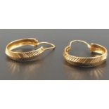 Pair of 18ct Yellow Gold Hoop EARRINGS. 3.4g 2cm diameter.