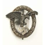 3rd Reich Luftwaffe Observers Badge. Maker: Assman.