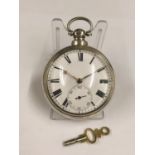 Antique Silver Verge Fusee Doctor's STOP POCKET WATCH, working but no guarantees. Doctors stop